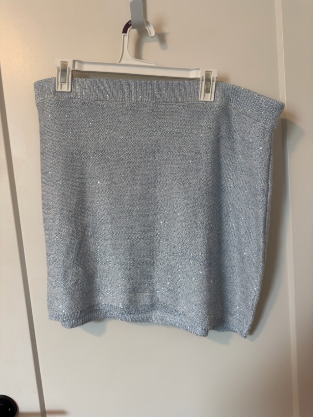 Blue Sparkly Knit Skirt